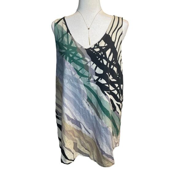 Soft Surroundings Tops - Soft Surroundings 100% Cotton Botainical Print Flowy Tunic Tank Top Size Medium